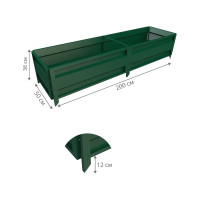 Сборная грядка Delta-Park GU 0.5х2 м, зеленая 30011_GU502Gr