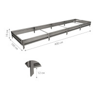 Готовая грядка Delta-Park GL 1х4 м, серебристая 30010_GL14Zn