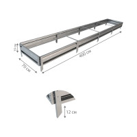 Готовая грядка Delta-Park GL 0.7х4 м, серебристая 30010_GL704Zn