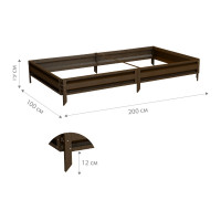 Готовая грядка Delta-Park GL 1x2 м, коричневая 30010_GL12Br