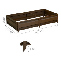Сборная грядка Delta-Park GU 1х2 м, коричневая 30011_GU12Br