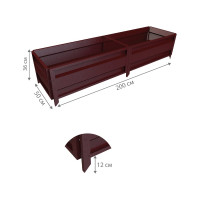 Сборная грядка Delta-Park GU 0.5х2 м, коричнево-красная 30011_GU502Ch