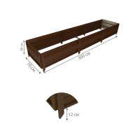 Сборная грядка Delta-Park GU 0.7х3 м, коричневая 30011_GU703Br