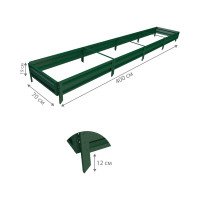 Готовая грядка Delta-Park GL 0.7х4 м, зеленая 30010_GL704Gr