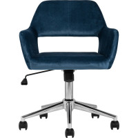Офисный стул Стул Груп ROSS велюр, синий ROSS CHROME VELVET DARK BLUE