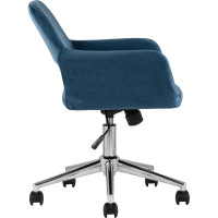 Офисный стул Стул Груп ROSS велюр, синий ROSS CHROME VELVET DARK BLUE