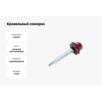 Кровельные саморезы ВИРТУОЗ 5,5х19 мм, RAL 3011, красно-коричневый, 25 шт. 27825