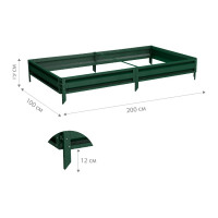 Готовая грядка Delta-Park GL 1x2 м, зеленая 30010_GL12Gr