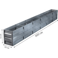 Готовая грядка Delta-Park GW 0.5х6 м, серебристая 30011_GW506Zn