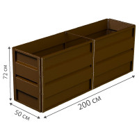 Готовая грядка Delta-Park GW 0.5х2 м, коричневая 30011_GW502Br