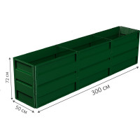 Готовая грядка Delta-Park GW 0.5х3, зеленая 30011_GW503Gr