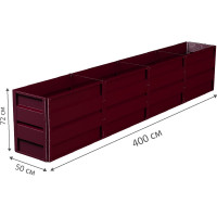 Готовая грядка Delta-Park GW 0.5х4 м, коричнево-красная 30011_GW504Ch