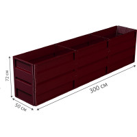 Готовая грядка Delta-Park GW 0.5х3 м, коричнево-красная 30011_GW503Ch