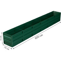 Готовая грядка Delta-Park GW 0.7х6 м, зеленая 30011_GW706Gr