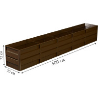 Готовая грядка Delta-Park GW 0.7х5 м, коричневая 30011_GW705Br