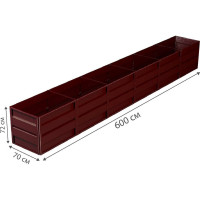 Готовая грядка Delta-Park GW 0.7х6 м, коричнево-красная 30011_GW706Ch
