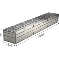 Готовая грядка Delta-Park GW 1х6 м, серебристая 30011_GW16Zn
