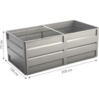 Готовая грядка Delta-Park GW 1х2 м, серебристая 30011_GW12Zn