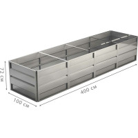 Готовая грядка Delta-Park GW 1х4 м, серебристая 30011_GW14Zn