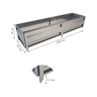 Сборная грядка Delta-Park GU 0.5х2 м, серебристая 30011_GU502Zn