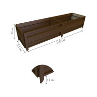 Сборная грядка Delta-Park GU 0.5х2 м, коричневая 30011_GU502Br