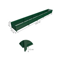 Сборная грядка Delta-Park GU 0.5х5 м, зеленая 30011_GU505Gr