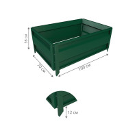Сборная грядка Delta-Park GU 0.7х1 м, зеленая 30011_GU701Gr