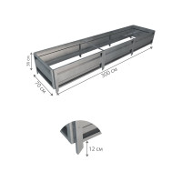 Сборная грядка Delta-Park GU 0.7х3 м, серебристая 30011_GU703Zn