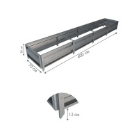 Сборная грядка Delta-Park GU 0.7х4 м, серебристая 30011_GU704Zn