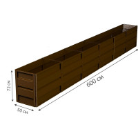Готовая грядка Delta-Park GW 0.5х6 м, коричневая 30011_GW506Br
