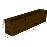 Готовая грядка Delta-Park GW 0.5х3 м, коричневая 30011_GW503Br