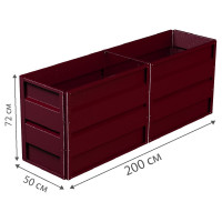 Готовая грядка Delta-Park GW 0.5х2 м, коричнево-красная 30011_GW502Ch