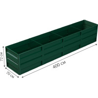 Готовая грядка Delta-Park GW 0.7х4 м, зеленая 30011_GW704Gr
