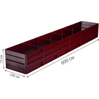 Готовая грядка Delta-Park GW 1х6 м, коричнево-красная 30011_GW16Ch