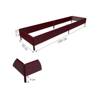 Готовая грядка Delta-Park GX 0.45х1.9 м, коричнево-красная 30020GX_45180Ch