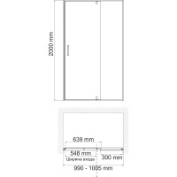 Душевая дверь WasserKraft Эльба (Elbe) 74P12