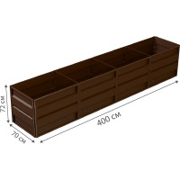 Готовая грядка Delta-Park GW 0.7х4 м, коричневая 30011_GW704Br