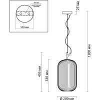 Подвес ODEON LIGHT, стекло E27 60W ROOFI 4751/1
