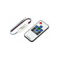 Контроллер MAKSILED RGB 6-24В, 72/144/288Вт, 3 канала x 4А, IP20, пульт, 45x13x6мм ML-CT-108-F