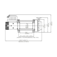 Электрическая лебёдка RUNVA индустриальная 24V 17500 lbs 7960 кг EWN17500U24V