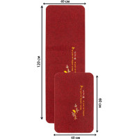 Коврик ComeForte на кухню набор ВЕЛЮР Bird 40х60, 40х120 см Бордовый КМ-012 KM-012M