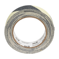 Противоскользящая лента абразив 60 Grit, фотолюминесцентная (черно-белая), износостойкость 1 млн шагов, 25 мм x 6 м Mehlhose GmbH M1XR025060