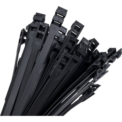 Стяжки с двойной горизонтальной головкой SapiSelco черного цвета, 9x750 мм, полиамид 6.6, уп. 100 шт. COL.3.424