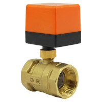 Кран DN.ru латунный RP.BRASS.120.MM.040 Ду40 Ру16 муфтовый электропривод 24В DC D160-00125