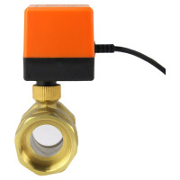 Кран DN.ru латунный RP.BRASS.120.MM.040 Ду40 Ру16 муфтовый электропривод 24В DC D160-00125