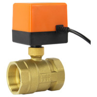 Кран DN.ru латунный RP.BRASS.120.MM.040 Ду40 Ру16 муфтовый электропривод 24В DC D160-00125