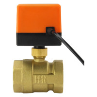 Кран DN.ru латунный RP.BRASS.120.MM.040 Ду40 Ру16 муфтовый электропривод 24В DC D160-00125