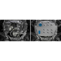 Защита картера и КПП Rival Changan CS95 Plus 4WD АКПП 2023-/UNI-K 2020-, только рынок РФ, AL 3mm, 333.8908.1
