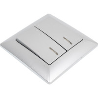 Выключатель Intro Solo двухклавишный с подсветкой, 10А-250В, IP20, СУ, Solo, алюминий, Б0053595