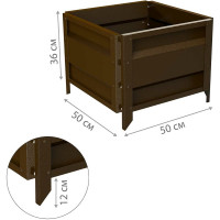 Готовая оцинкованная грядка на дачу Delta-Park GU 0.5x0.5 м, коричневая 30013GU_5050Br